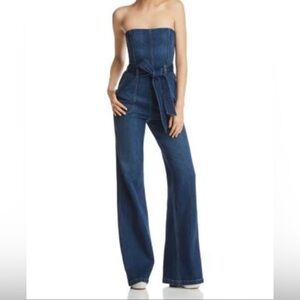 Alice + Olivia Strapless Denim Jumpsuit